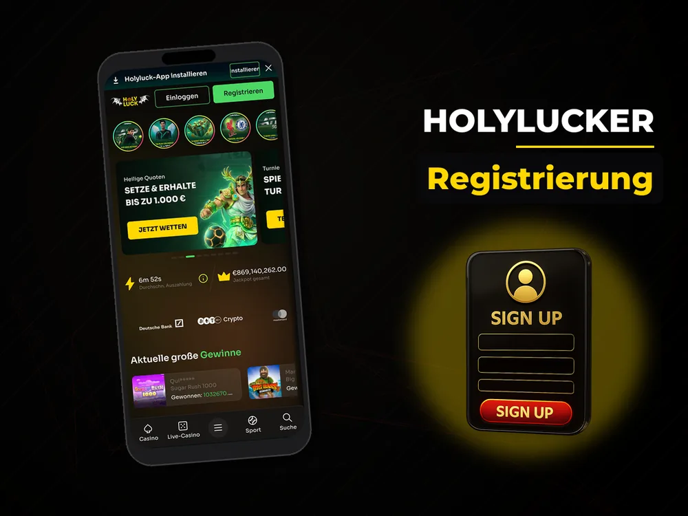 Holylucker - Registrierung