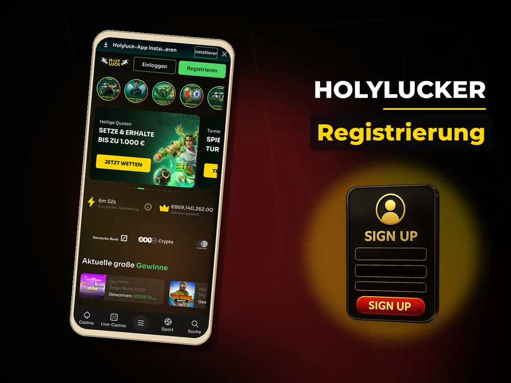 Holylucker - Registrierung