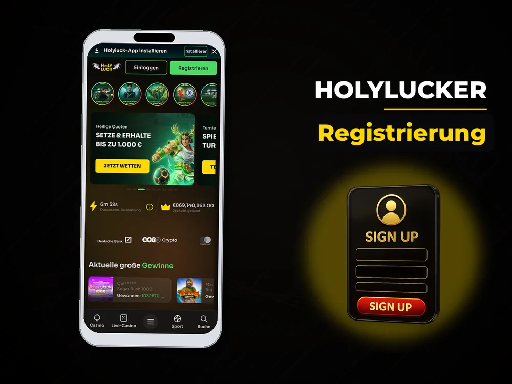 Holylucker - Registrierung